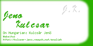 jeno kulcsar business card